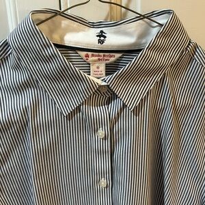 Brooks Brothers Red Fleece blue and white striped blouse size 10